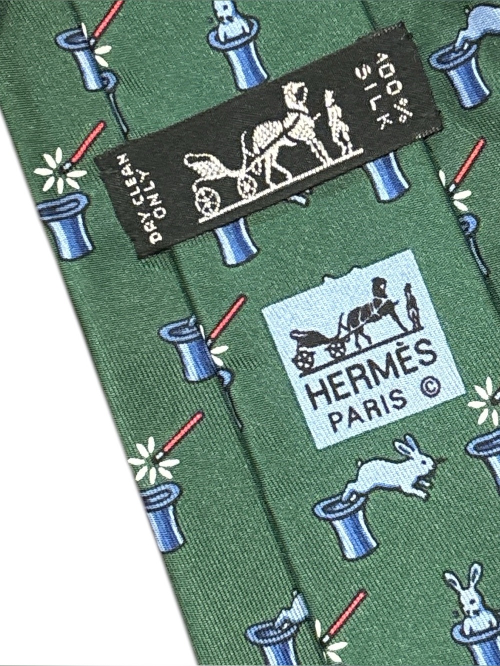 HERMES silk tie